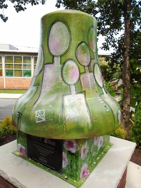 "A State of Giving, A City of Hope" Bell and Marker image. Click for full size.