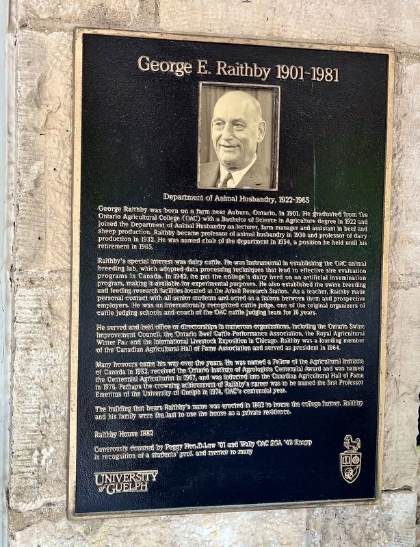 George E. Raithby 1901-1981 Marker. Click for full size. George E. Raithby 1901-1981 Marker image. Click for full size.