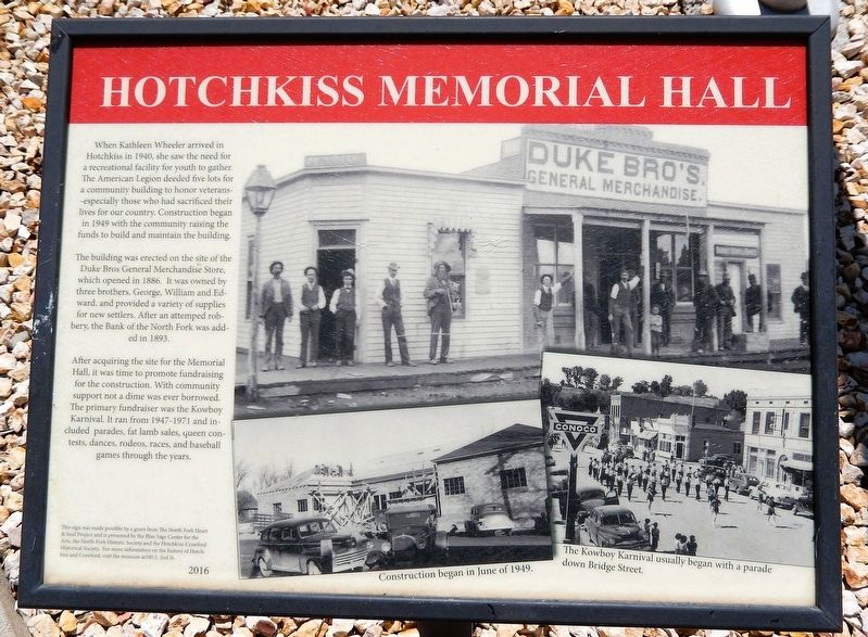 Hotchkiss Memorial Hall Marker. Click for full size. Hotchkiss Memorial Hall Marker image. Click for full size.