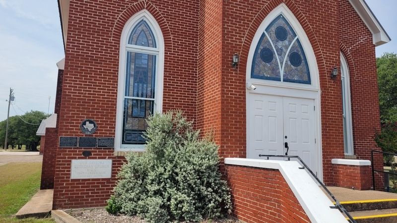 The front entrance to the Our Savior's Lutheran Church and Markers image. Click for full size.
