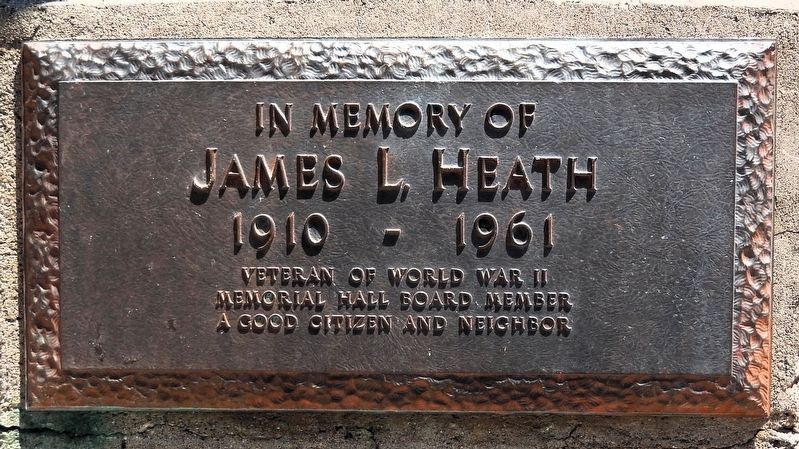 In Memory of James L. Heath Marker. Click for full size. In Memory of James L. Heath Marker image. Click for full size.