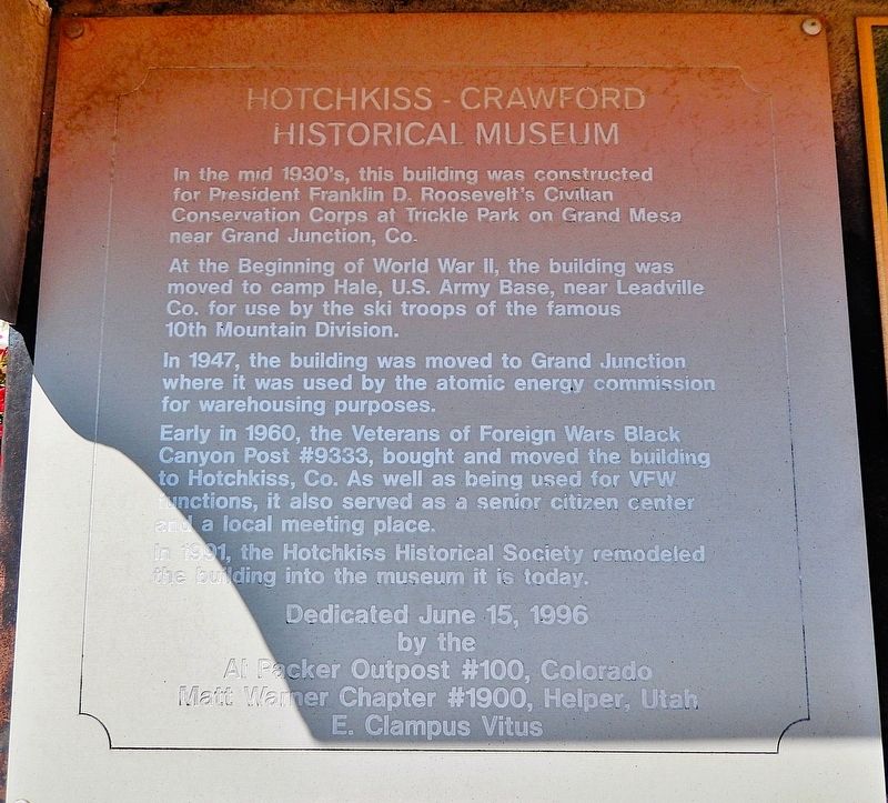 Hotchkiss-Crawford Historical Museum Marker image. Click for full size.