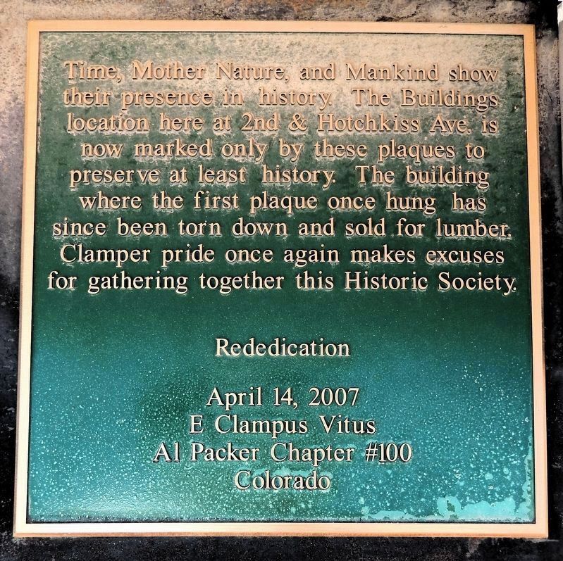 Hotchkiss-Crawford Historical Museum Marker<br>2007 Rededication image. Click for full size.