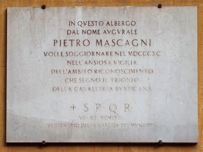 Pietro Mascagni Marker. Click for full size. Pietro Mascagni Marker image. Click for full size.