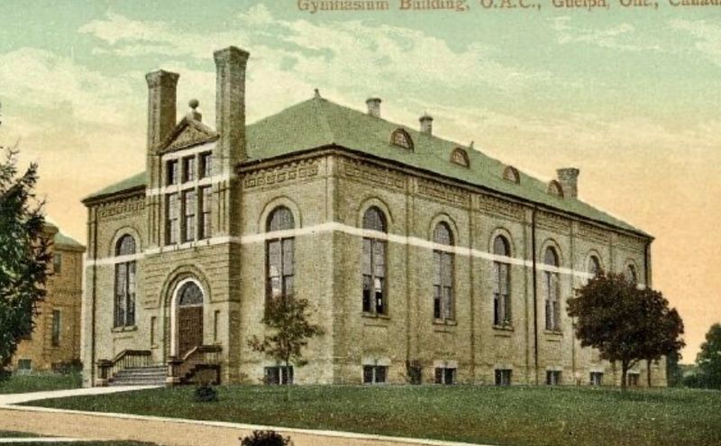 Gymnasium and Convocation Hall building, ca 1910. Click for full size. Gymnasium and Convocation Hall building, ca 1910 image. Click for full size.