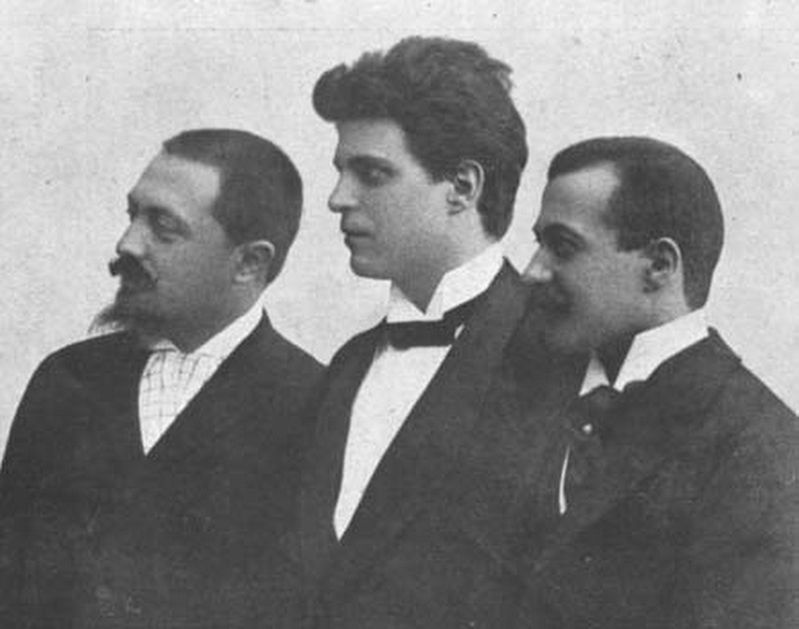 Pietro Mascagni (center). Click for full size. Pietro Mascagni (center) image. Click for full size.