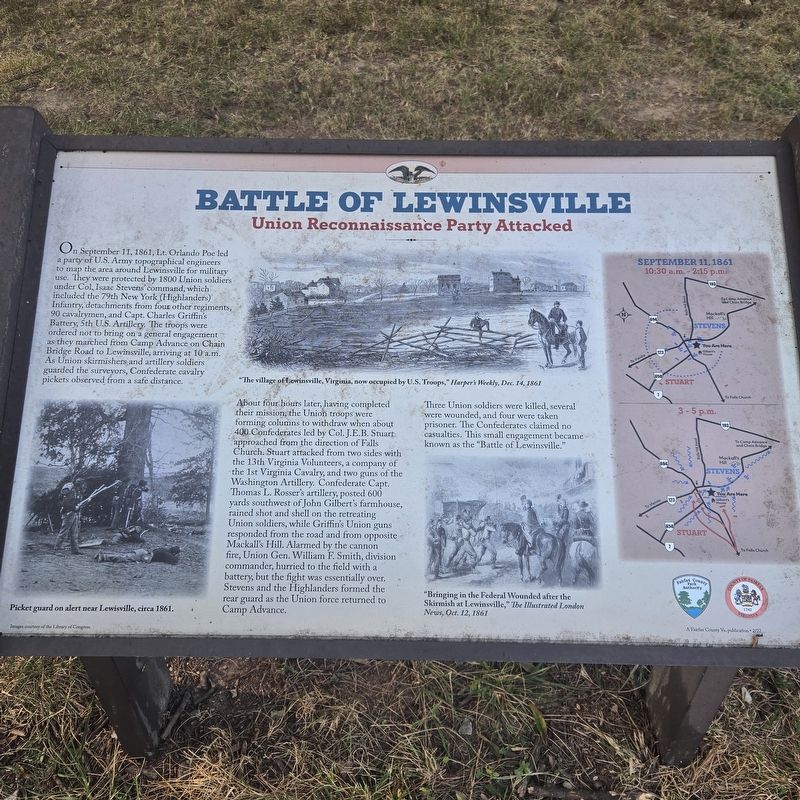 Battle of Lewinsville Marker. Click for full size. Battle of Lewinsville Marker image. Click for full size.