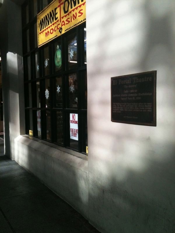 El Portal Theatre Marker. Click for full size. El Portal Theatre Marker image. Click for full size.