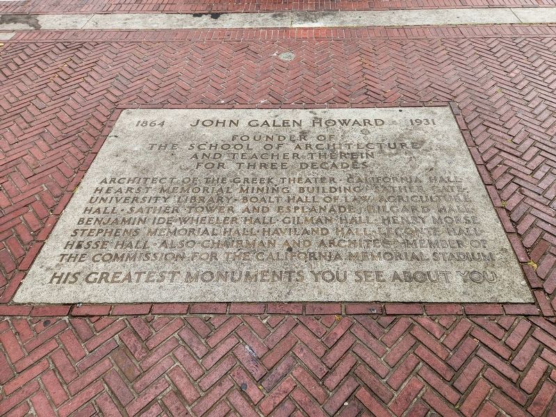 John Galen Howard Marker. Click for full size. John Galen Howard Marker image. Click for full size.