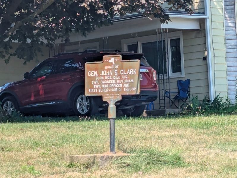 Home of Gen. John S. Clark Marker - the backside of the marker in August 2025. Click for full size. Home of Gen. John S. Clark Marker - the backside of the marker in August 2025 image. Click for full size.