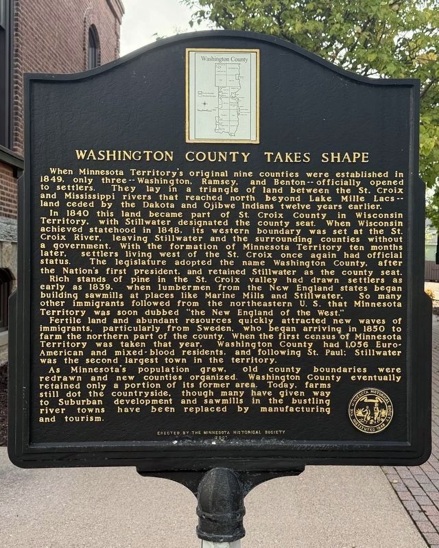 Washington County Takes Shape side of marker. Click for full size. Washington County Takes Shape side of marker image. Click for full size.