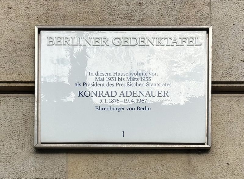 Konrad Adenauer Marker. Click for full size. Konrad Adenauer Marker image. Click for full size.