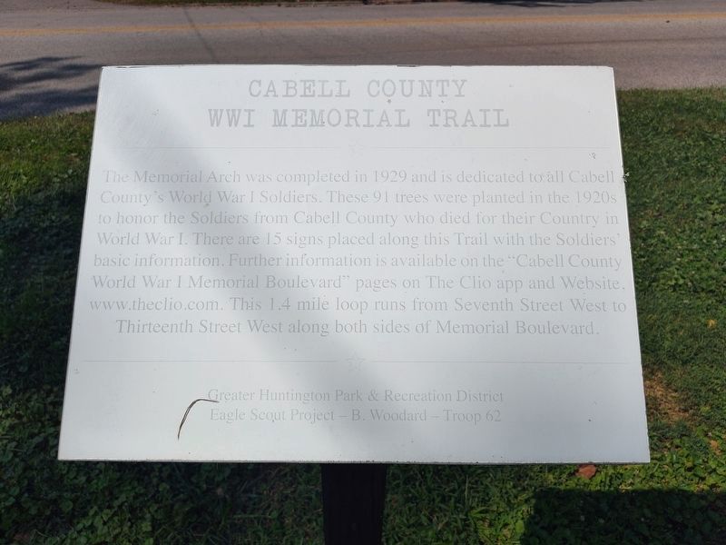 WWI Memorial Trail Marker. Click for full size. WWI Memorial Trail Marker image. Click for full size.