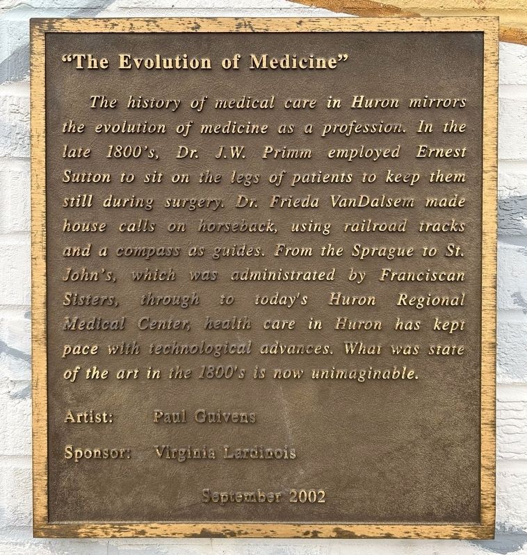 "The Evolution of Medicine" Marker. Click for full size. "The Evolution of Medicine" Marker image. Click for full size.