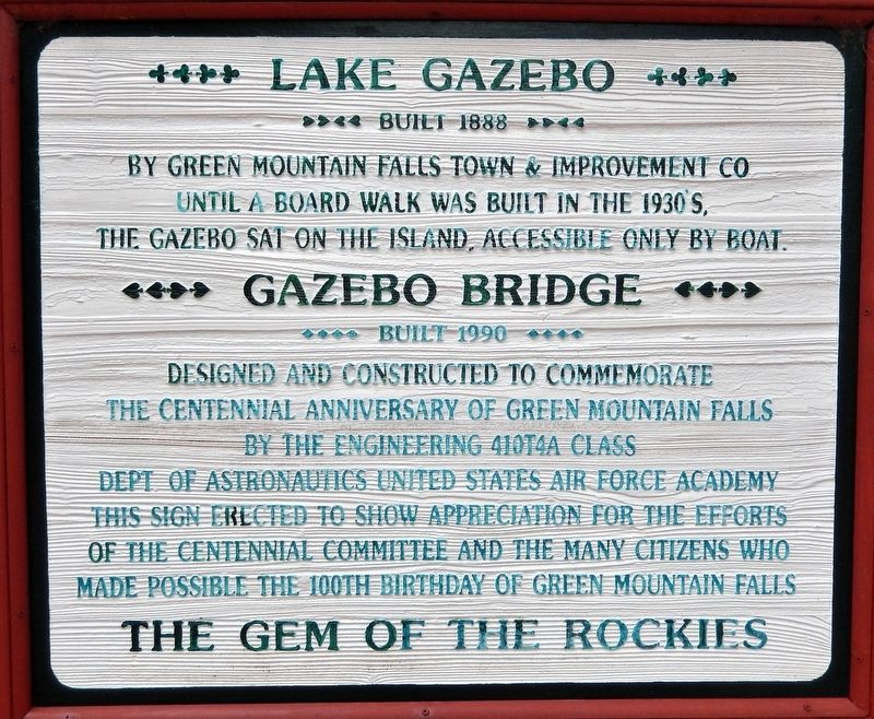 Lake Gazebo & Gazebo Bridge Marker image. Click for full size.