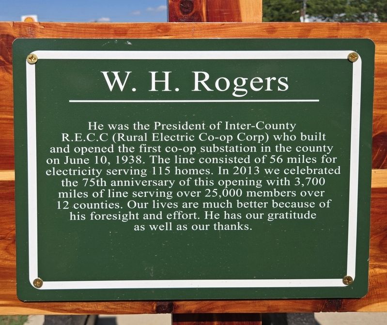 W.H. Rogers Marker image. Click for full size.
