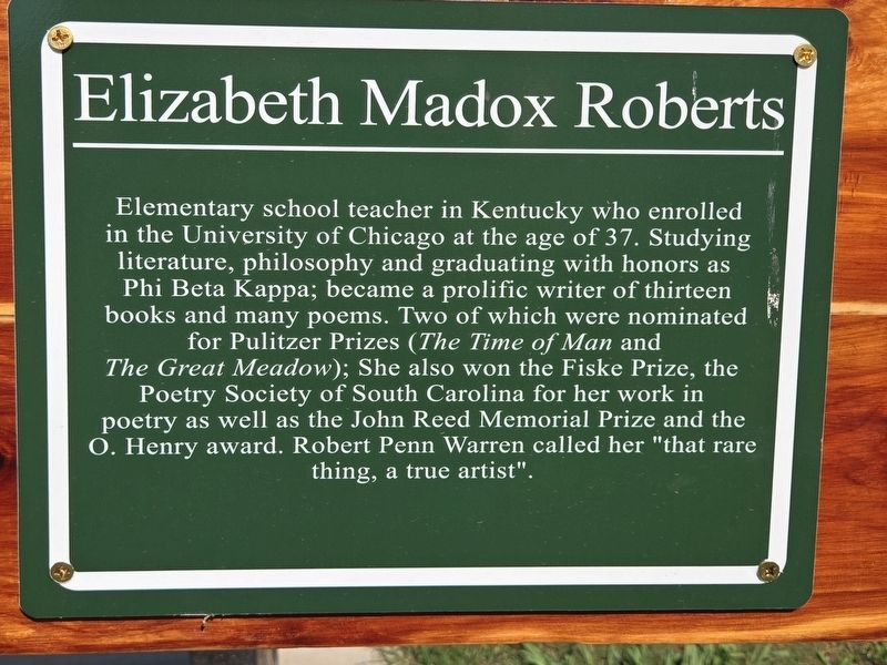 Elizabeth Madox Roberts Marker image. Click for full size.