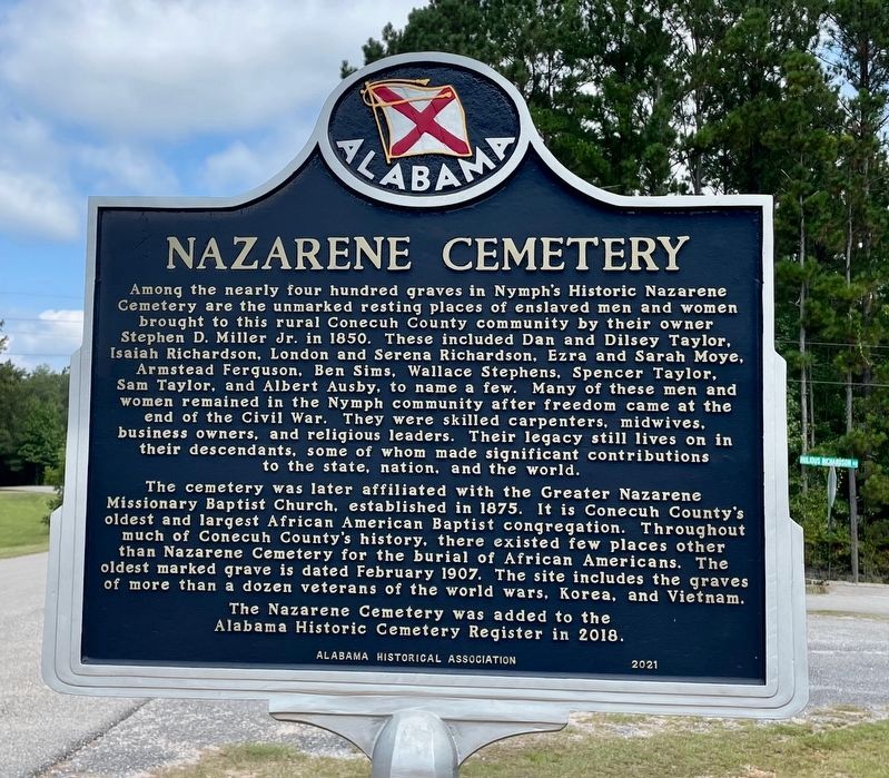 Nazarene Cemetery Marker (aka Greater Nazarene Cemetery). Click for full size. Nazarene Cemetery Marker (aka Greater Nazarene Cemetery) image. Click for full size.