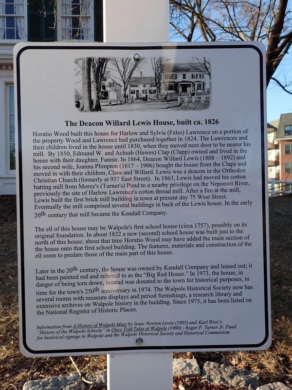 The Deacon Willard Lewis House Marker. Click for full size. The Deacon Willard Lewis House Marker image. Click for full size.