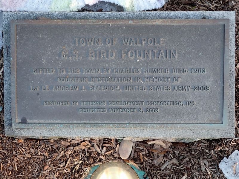 C.S. Bird Fountain Marker. Click for full size. C.S. Bird Fountain Marker image. Click for full size.