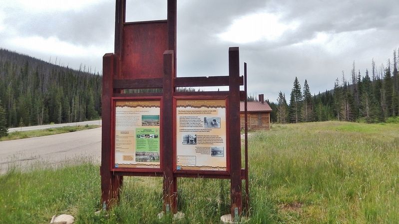 Joe Wright Reservoir Marker. Click for full size. Joe Wright Reservoir Marker image. Click for full size.