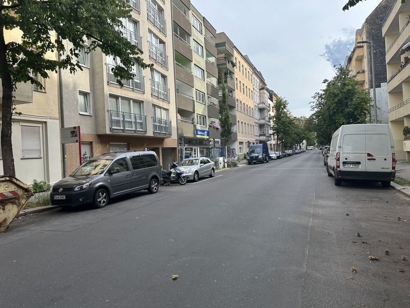 Looking south on Leberstraße (marker on left). Click for full size. Looking south on Leberstraße (marker on left) image. Click for full size.