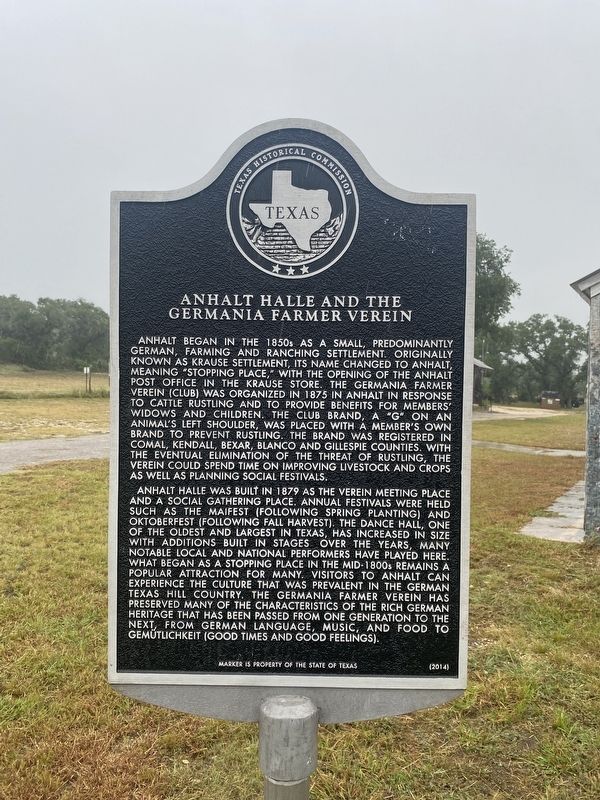 Anhalt Halle and the Germania Farmer Verein Marker image. Click for full size.