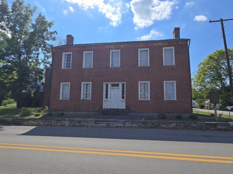 Front view of Karrick-Parks House. Sad and Weary Marker on the rear side of the house image. Click for full size.