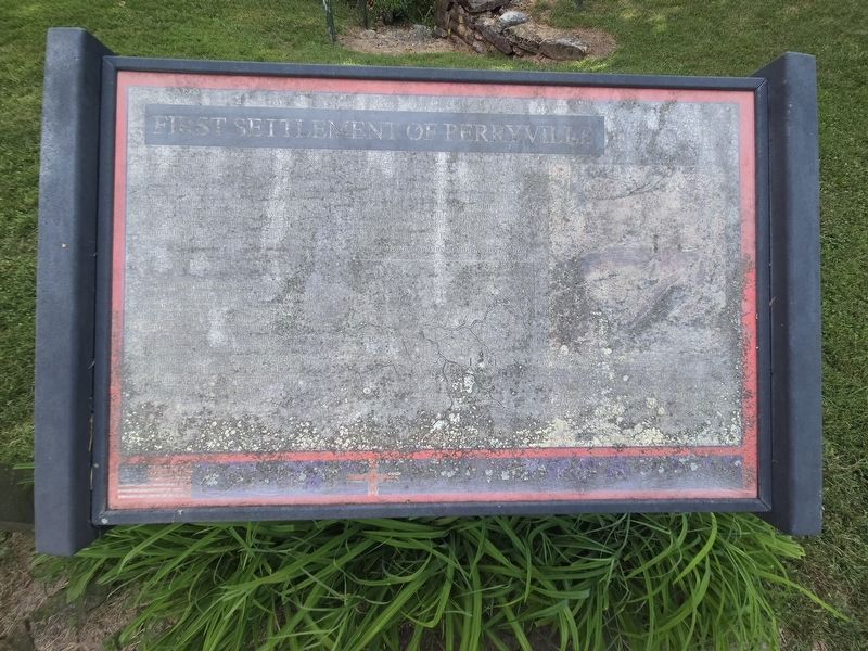 First Settlement of Perryville Marker unreadable image. Click for full size.