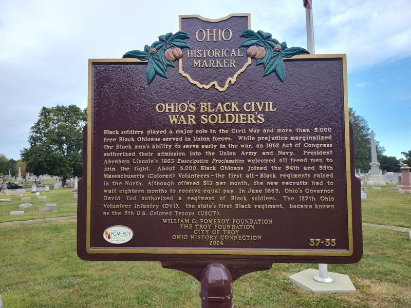 Riverside's Black Civil War Burials / Ohio's Black Civil War Soldier's Marker. Click for full size. Riverside's Black Civil War Burials / Ohio's Black Civil War Soldier's Marker image. Click for full size.