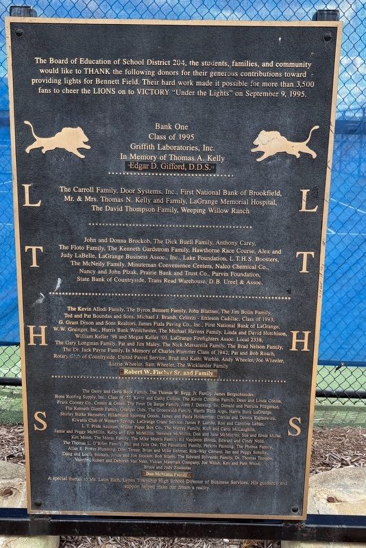 Bennett Field Lights Marker. Click for full size. Bennett Field Lights Marker image. Click for full size.