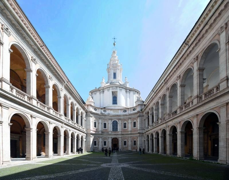 Inside the courtyard of the Church of Sant'Ivo alla Sapienza image. Click for full size.