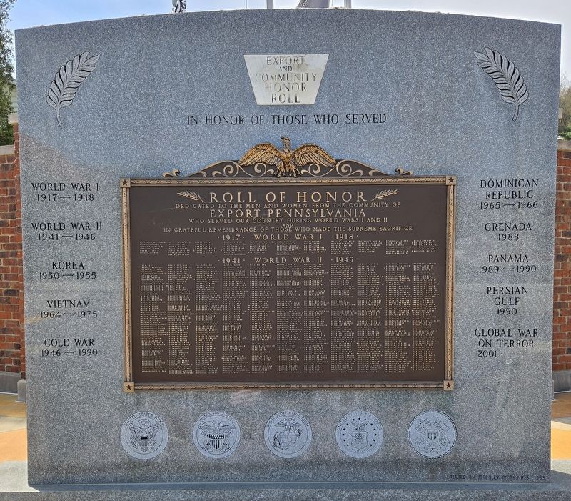 Export and Community Honor Roll Marker image. Click for full size.