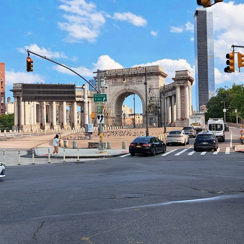 Manhattan Bridge Plaza, Canal St and Bowery. Click for full size. Manhattan Bridge Plaza, Canal St and Bowery image. Click for full size.