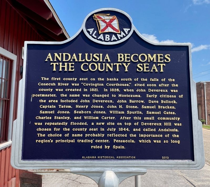Andalusia becomes the County Seat Marker image. Click for full size.