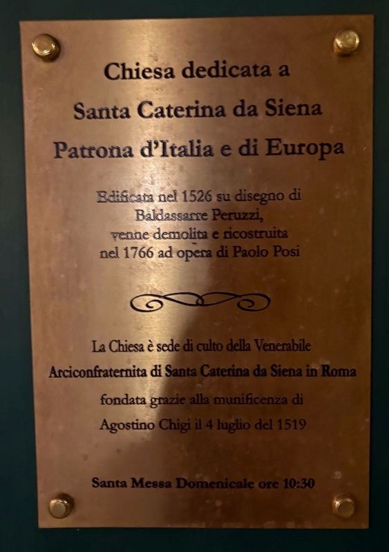 Santa Caterina da Siena / Saint Catherine of Siena Marker. Click for full size. Santa Caterina da Siena / Saint Catherine of Siena Marker image. Click for full size.