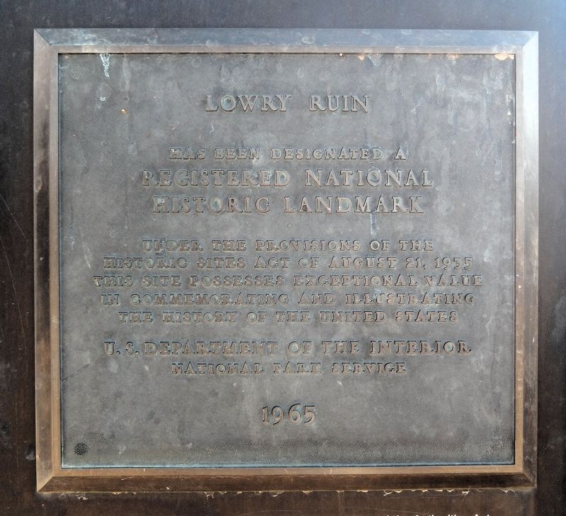 Lowry Ruin Marker image. Click for full size.