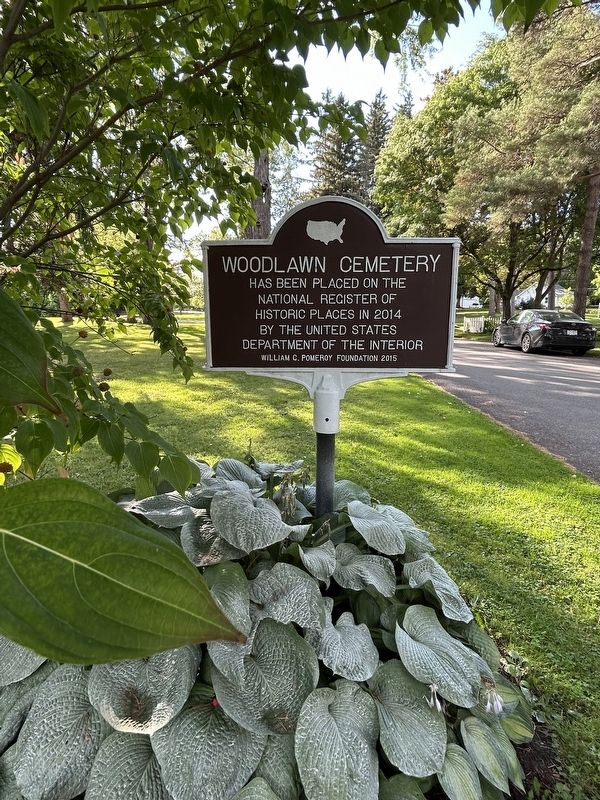 Woodlawn Cemetery Marker. Click for full size. Woodlawn Cemetery Marker image. Click for full size.