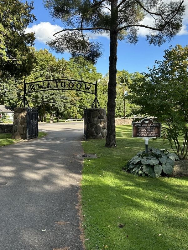 Woodlawn Cemetery Marker. Click for full size. Woodlawn Cemetery Marker image. Click for full size.