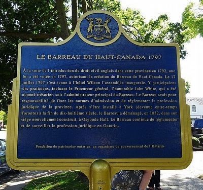 Law Society of Upper Canada 1797 - Reverse in French image. Click for full size.