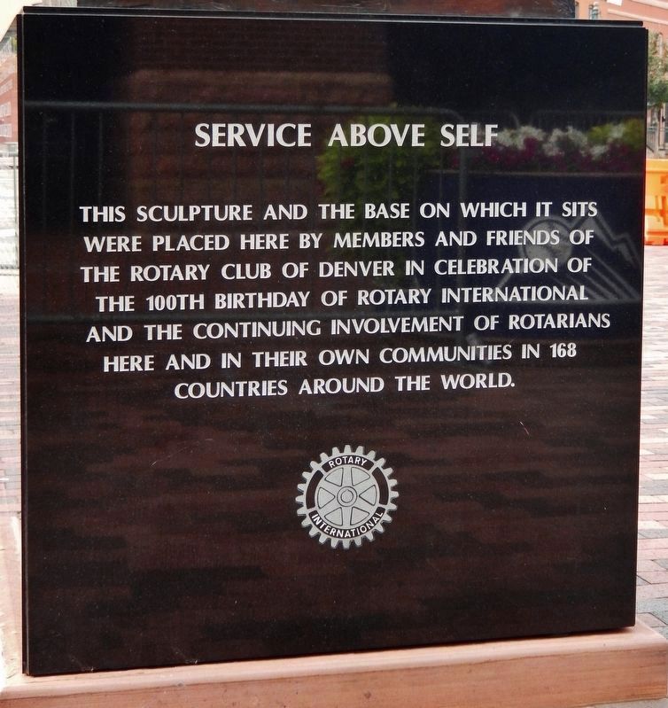 �The Player� Sculpture Base: Service Above Self image. Click for full size.