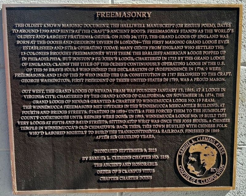 Freemasonry Marker. Click for full size. Freemasonry Marker image. Click for full size.