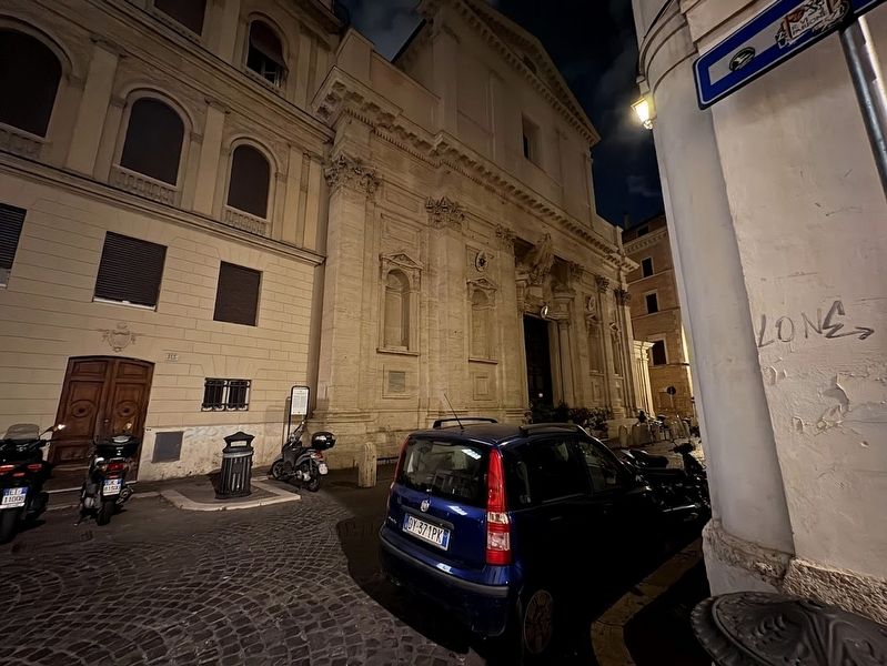 Santa Maria in Monserrato degli Spagnoli / Holy Mary in Monserrat of the Spaniards Marker. Click for full size. Santa Maria in Monserrato degli Spagnoli / Holy Mary in Monserrat of the Spaniards Marker image. Click for full size.