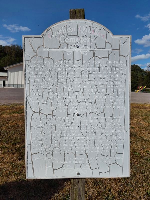 Goshen Quaker Cemetery Marker image. Click for full size.
