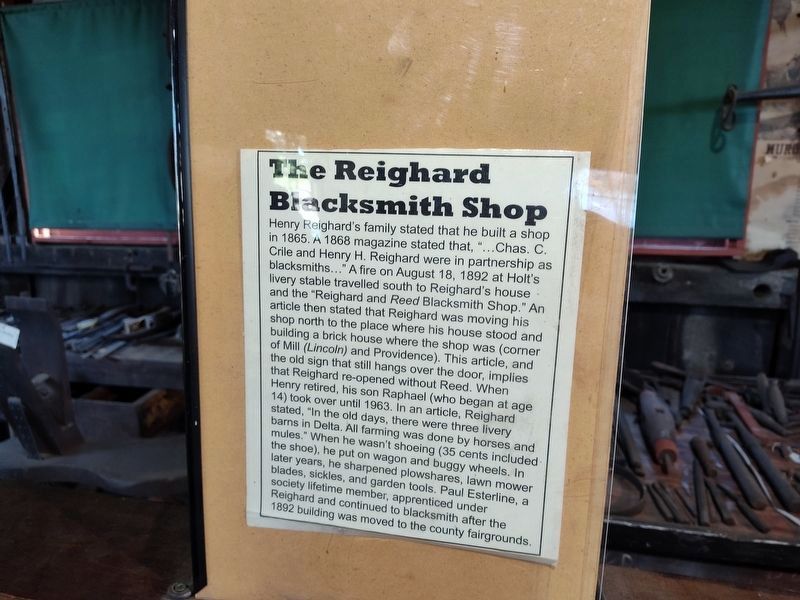 Reighard Blacksmith Shop Marker image. Click for full size.