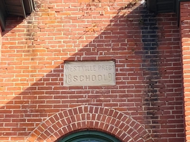 Westville Precinct School 1891 Name Stone image. Click for full size.