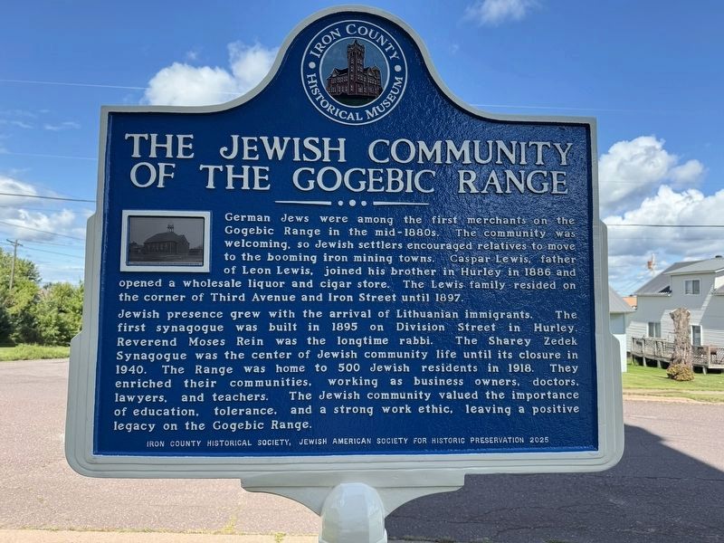 Leon Lawrence Lewis / The Jewish Community of the Gogebic Range Marker. Click for full size. Leon Lawrence Lewis / The Jewish Community of the Gogebic Range Marker image. Click for full size.