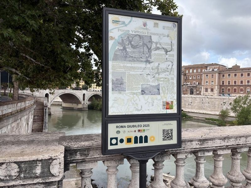 Ponte Vittorio Emanuele II Marker. Click for full size. Ponte Vittorio Emanuele II Marker image. Click for full size.