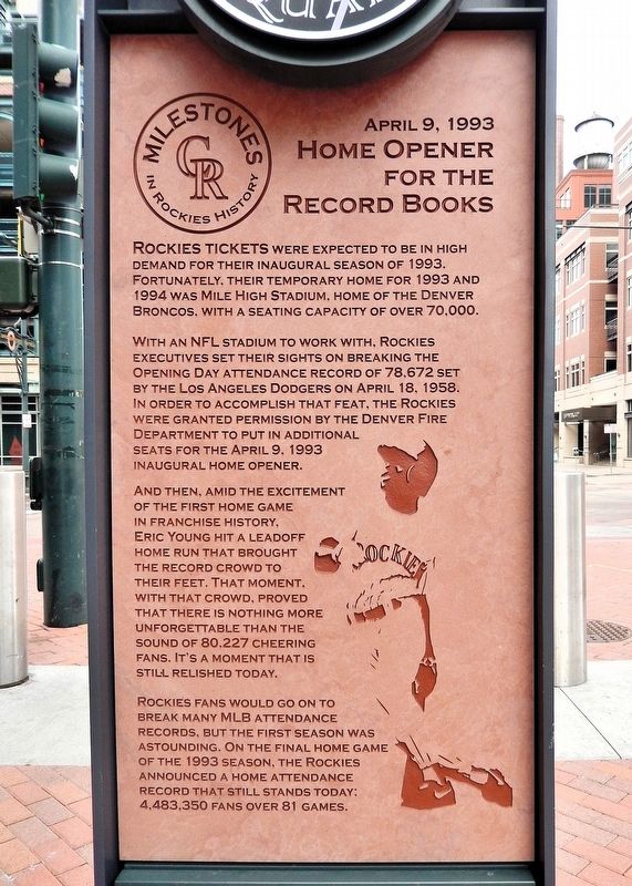 Home Opener for the Record Books Marker image. Click for full size.