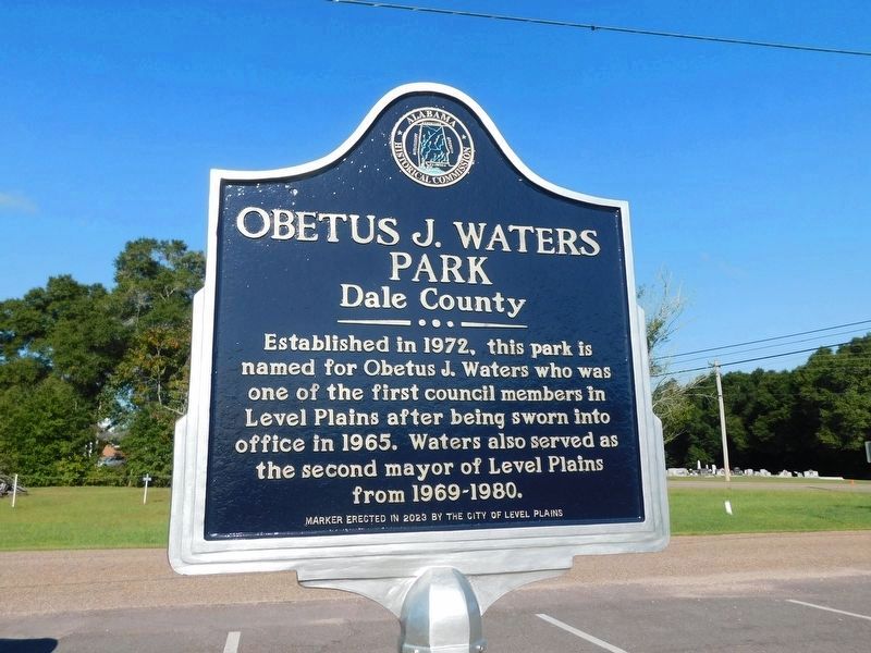 Obetus J. Waters Park Dale County Marker image. Click for full size.